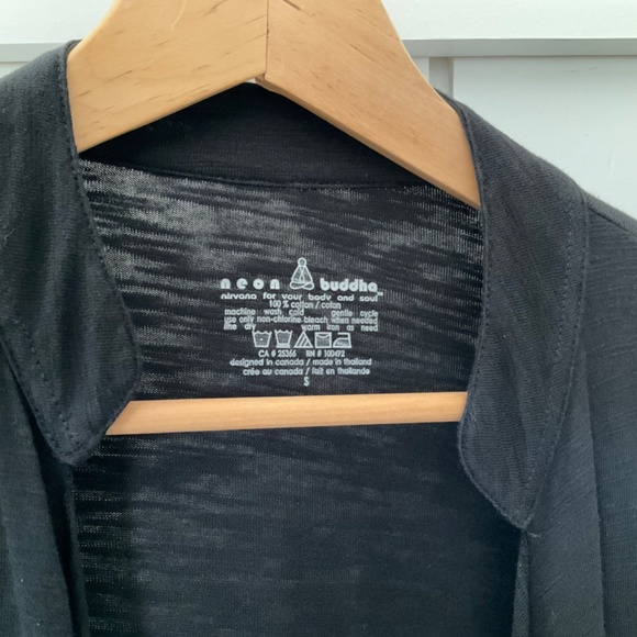 Neon Buddha cardigan in black , size small - Picture 2 of 5